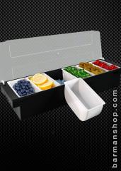 Acrylic Garnish Tray - 6 compartment